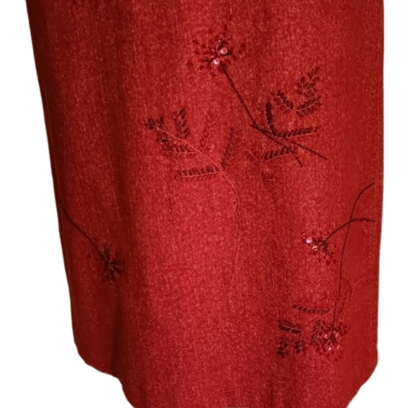 BCBGMaxAzria Wool-Blend Pencil Skirt with Stitch Embroidery - Picture 14 of 16